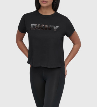 DKNY Majica z logotipom črna