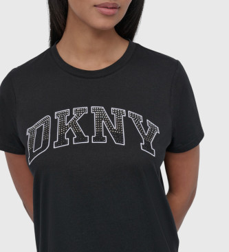 DKNY Majica z logotipom Varsity črna