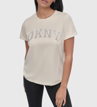 DKNY T-shirt bege com logtipo