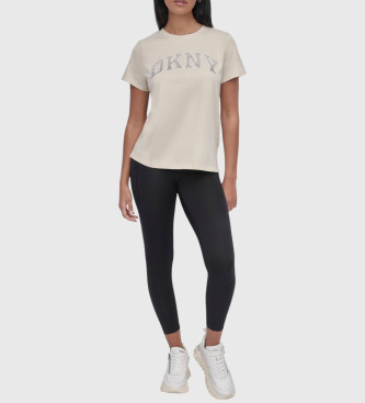 DKNY Beigefarbenes Logo-T-Shirt