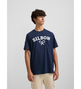 Silbon T-shirt racchetta blu navy media