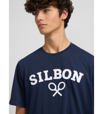 Silbon T-shirt racchetta blu navy media