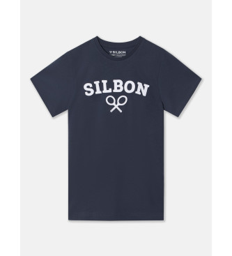 Silbon T-shirt racchetta blu navy media