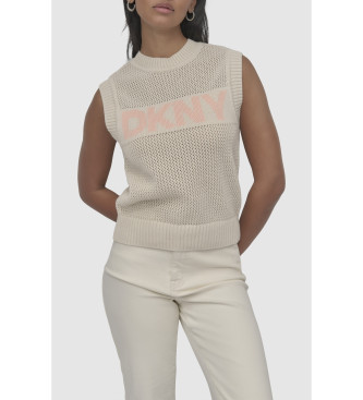 DKNY Beigefarbener Strickpullover