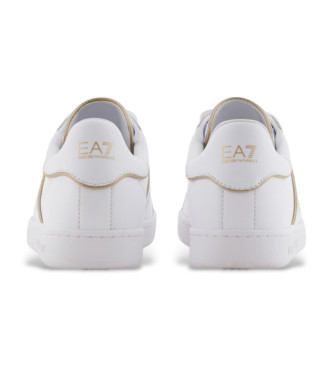 EA7 Baskets classiques en cuir blanc