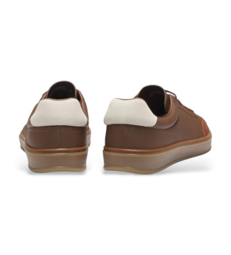 BOSS Leren sneakers By Beckham bruin