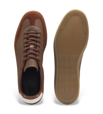 BOSS Leren sneakers By Beckham bruin