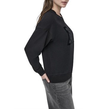 DKNY Sweat floqu noir
