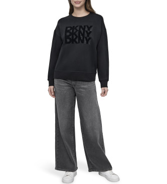 DKNY Sweat floqu noir