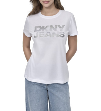 DKNY Majica z bleščicami bela