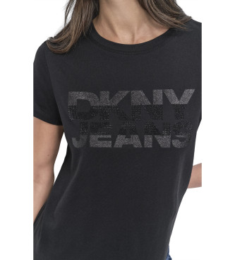 DKNY Črna majica z bleščicami