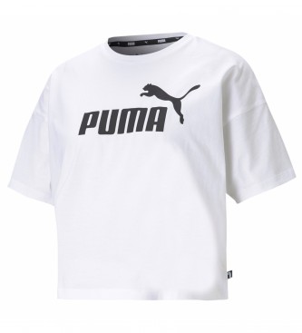 Puma ESS T-shirt branca com o logotipo cortado
