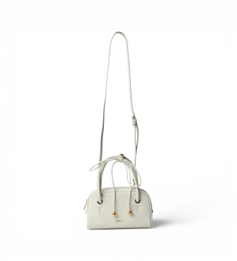 Furla Bolso de Piel Poppy Mini Dome blanco roto