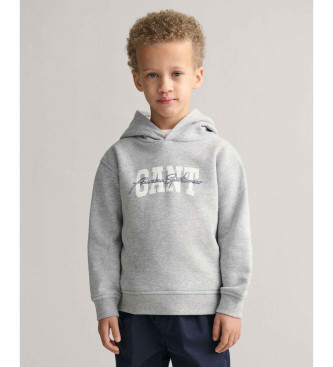 Gant Sudadera con capucha Arch Script gris  