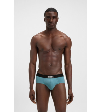 BOSS Set di tre slip HipBr 3P, nero e blu