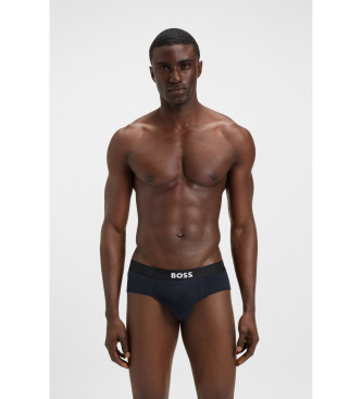 BOSS Set di tre slip HipBr 3P, nero e blu
