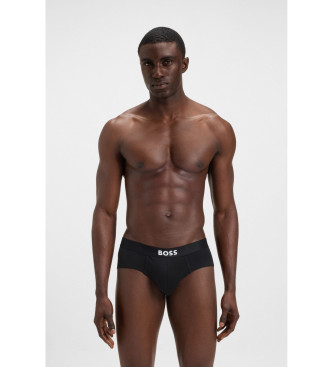 BOSS Set di tre slip HipBr 3P, nero e blu