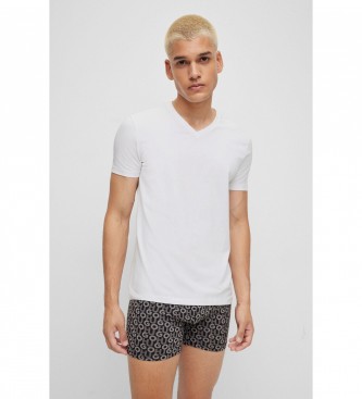 HUGO Paket 2 majic, črna, bela, V-izrez