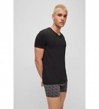 HUGO Paket 2 majic, črna, bela, V-izrez