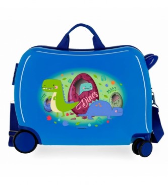 Movom Valise trolley multidirectionnelle  2 roues Movom Dinos bleu -38x50x20cm