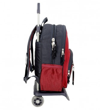 Pepe Jeans Pepe Jeans Clark 40cm dois compartimentos mochila escolar com trolley vermelho