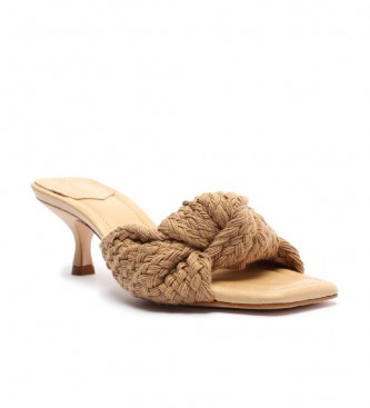 Schutz Lder sandaler Tira beige -Hjde hl: 5cm. ca.