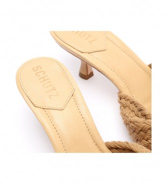 Schutz Beige leather sandals -Height heel: 5cm. approx.