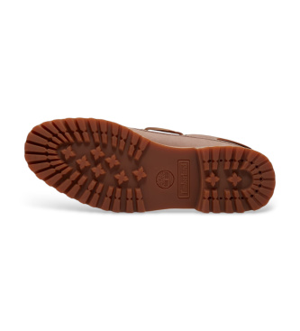 Timberland Scarpe da barca in pelle color tortora con tre occhielli