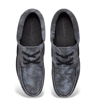 Timberland Scarpe da barca blu in pelle con tre occhielli