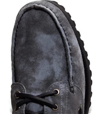 Timberland Scarpe da barca blu in pelle con tre occhielli