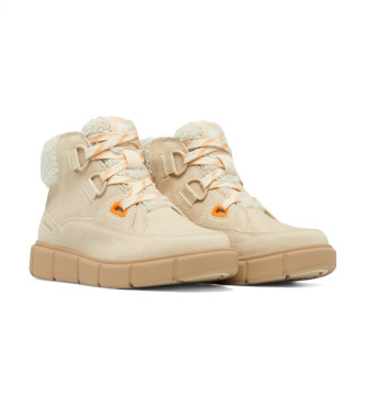 Sorel Explorer III Leren Enkellaarsjes beige