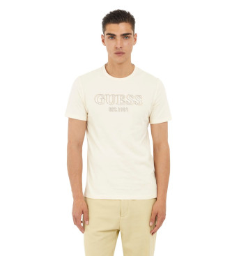 Guess Off-white T-shirt med logotyp