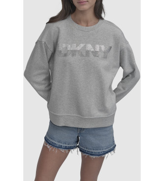 DKNY Szara bluza slim