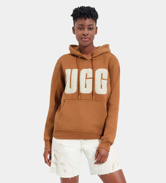 UGG King Sweatshirt UGGfluff Logo brun