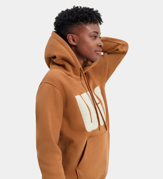 UGG King Sweatshirt UGGfluff Logo marron