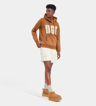 UGG King Sweatshirt UGGfluff Logo marron