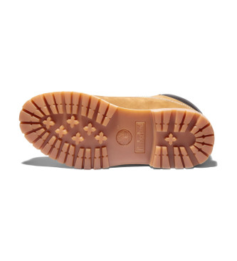 Timberland 6-palčni rjavi vodoodporni usnjeni škornji Premium z zapenjanjem na vezalke