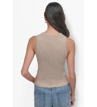 DKNY Top Ribe beige