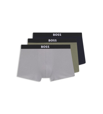 BOSS Confezione da 3 boxer: uno blu navy, grigio, verde