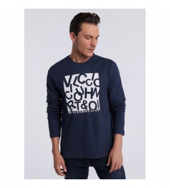 Victorio & Lucchino, V&L Langarm-T-Shirt in Marineblau