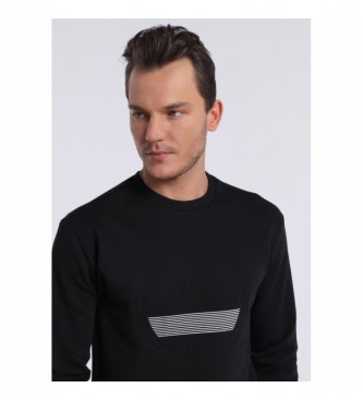 Victorio & Lucchino, V&L Sweatshirt avec col box noir