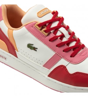 Lacoste Lacoste T-Clip junior chaussures en cuir rose, blanc