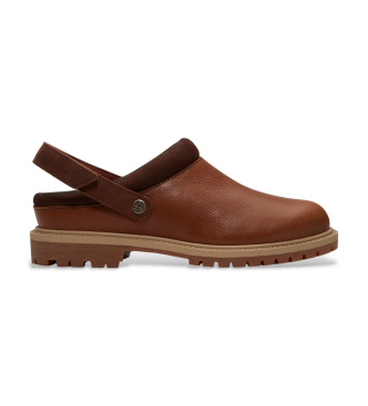 Timberland Brown Premium Leather Clogs