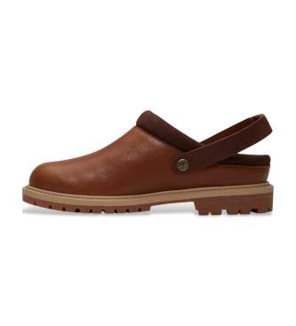 Timberland Brown Premium Leather Clogs