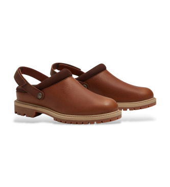 Timberland Brown Premium Leather Clogs