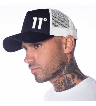 11 Degrees Cappellino trucker nero con visiera e logo