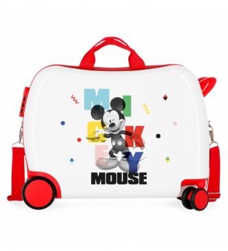 Joumma Bags Valise pour enfants 2 roues multidirectionnelles Mickey's Party blanc -38x50x20cm
