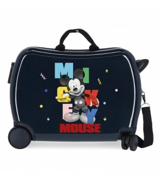 Joumma Bags Valise pour enfant 2 roues multidirectionnelles Mickey's Party marine -38x50x20cm