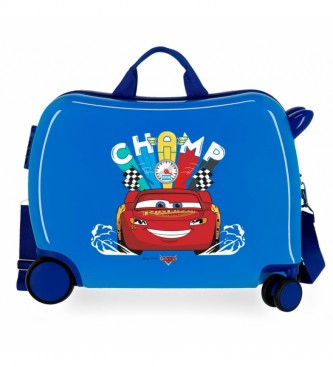 Joumma Bags Valise pour enfants 2 roues multidirectionnelles Cars Champ bleu -38x50x20cm