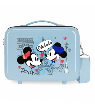 Joumma Bags Torba toaletowa ABS Let's Travel Mickey & Minnie Paris Adaptable jasnoniebieska -29x21x15cm